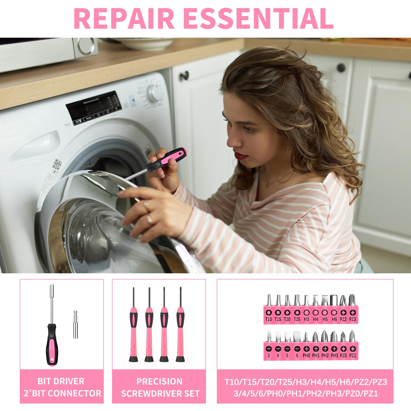 HANGYING screwdriver bits with driver for quick tightening