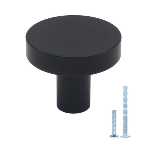 HANIHUA matte black cabinet knob, round, ideal for upgrading kitchen cabinets.