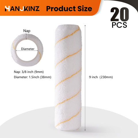 HANJKINZ wide 9-inch roller in action covering large areas efficiently.