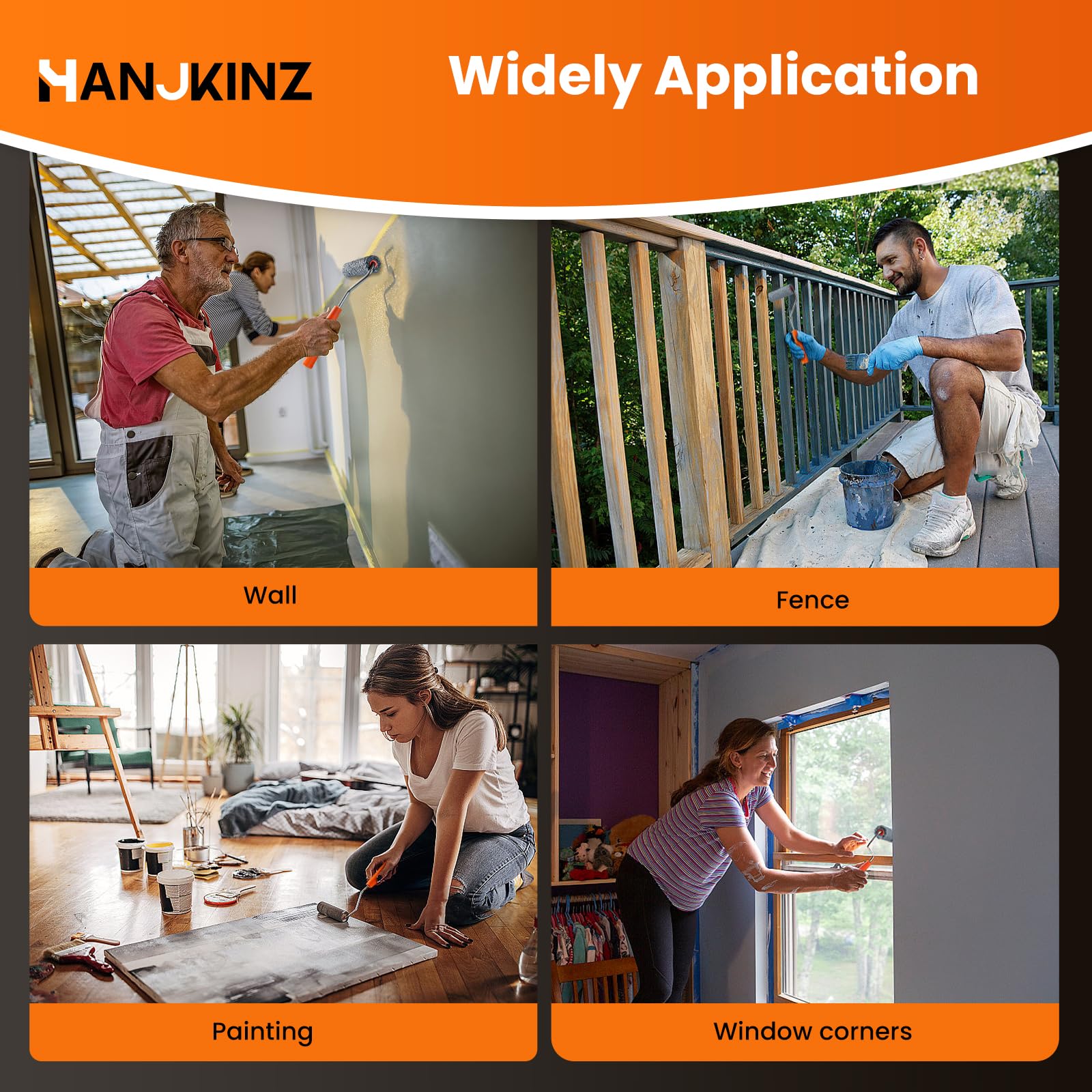 HANJKINZ sturdy 4-inch roller frame close-up providing stable control
