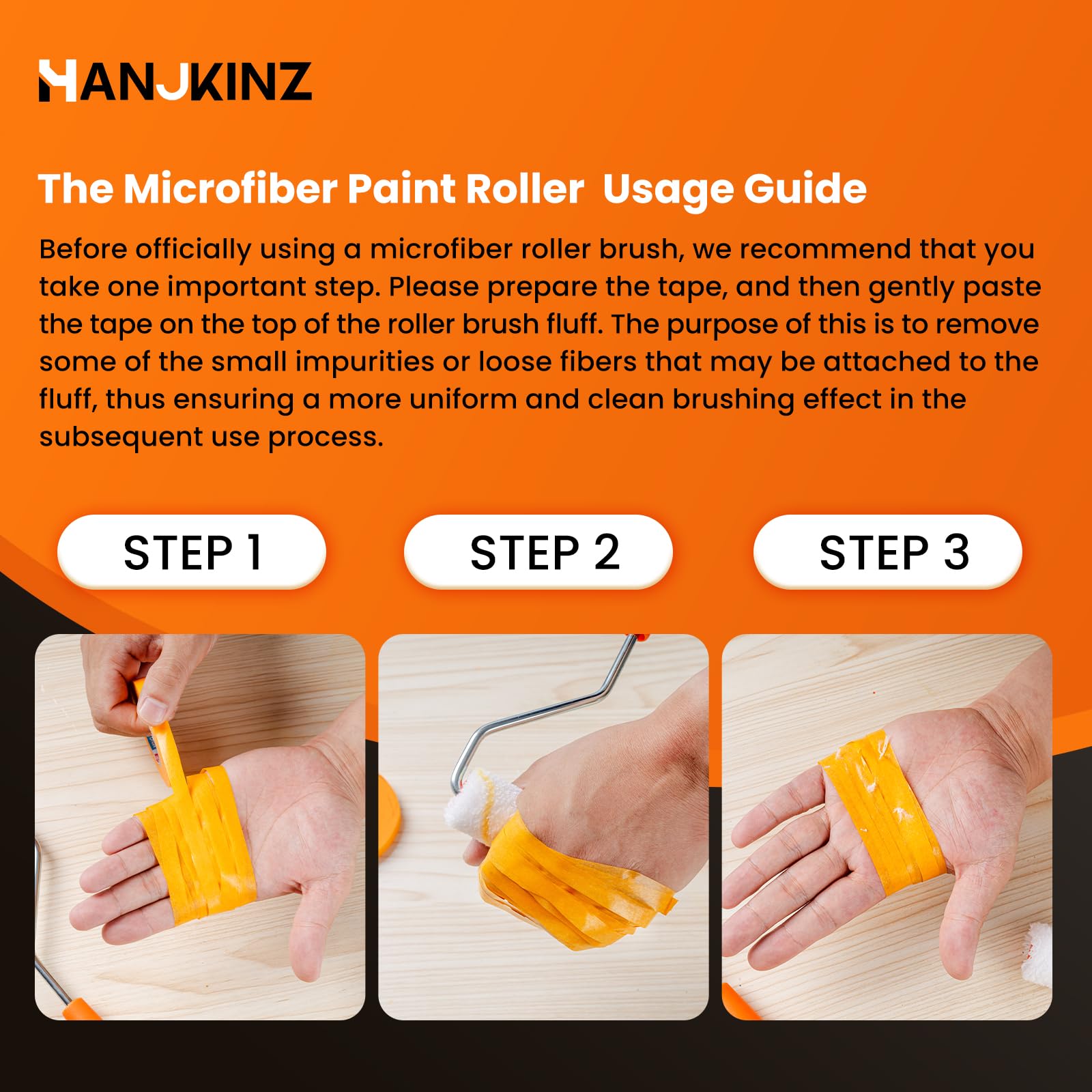 HANJKINZ microfiber roller covers easy to clean and reuse after painting