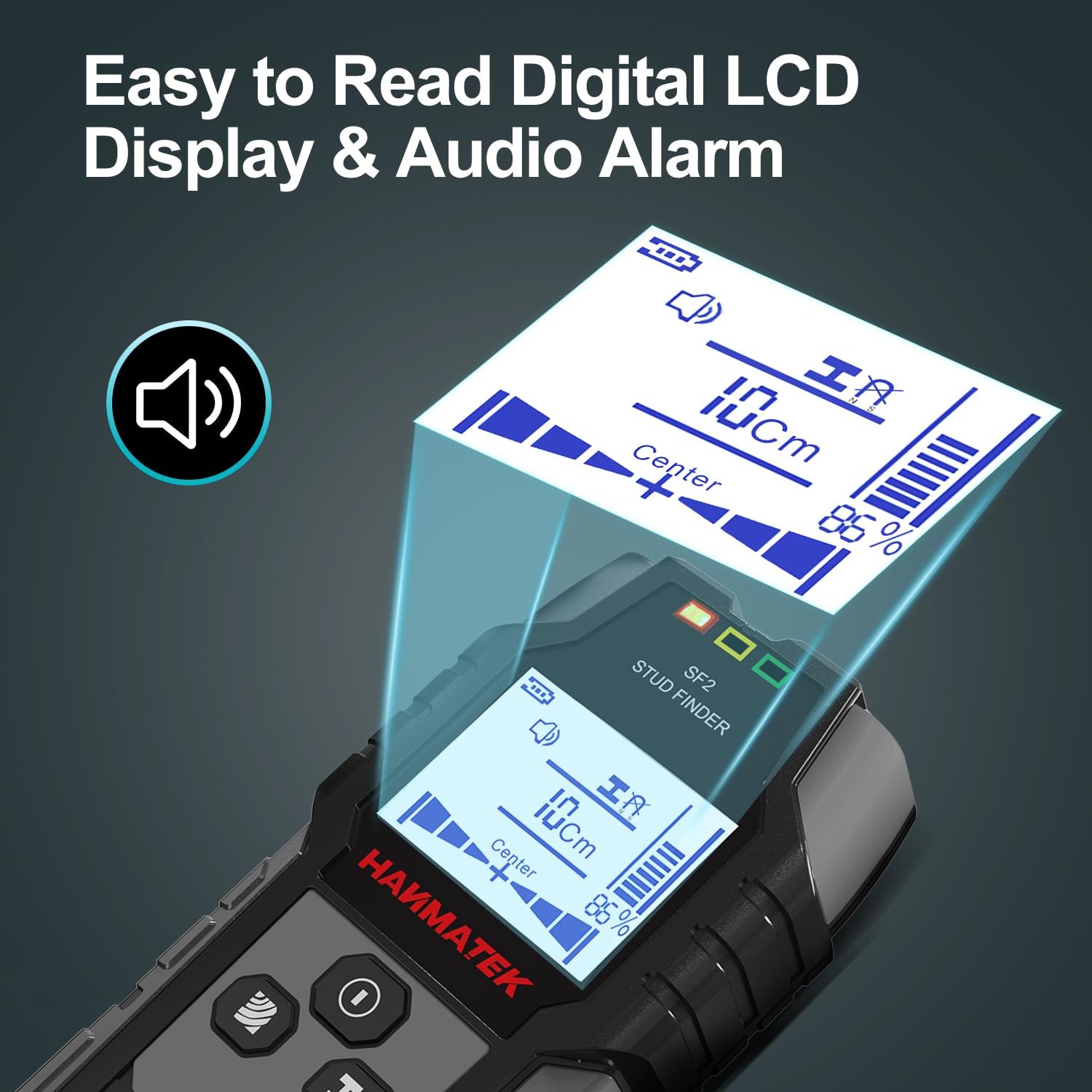 HANMATEK audible alarm and color indicators guide quick detection.