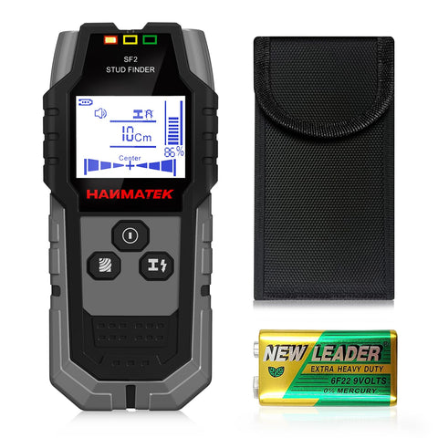 HANMATEK stud finder display shows center point for precise mounting.