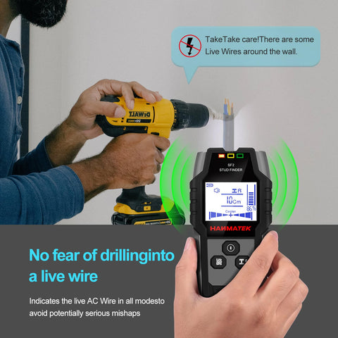HANMATEK non-ferrous metal scan finds copper or aluminum behind walls.