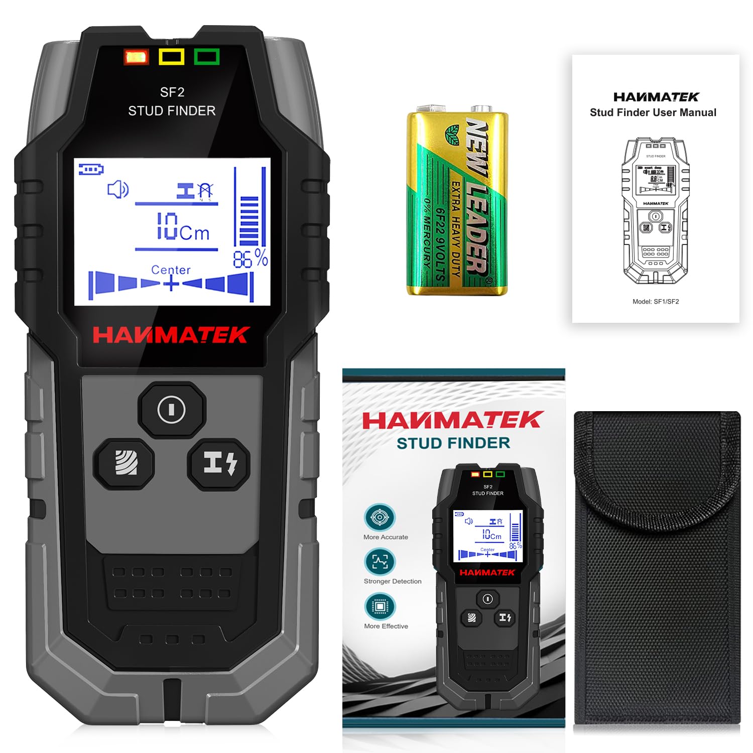 HANMATEK wide detection enables safe mounting of TVs and cabinets.