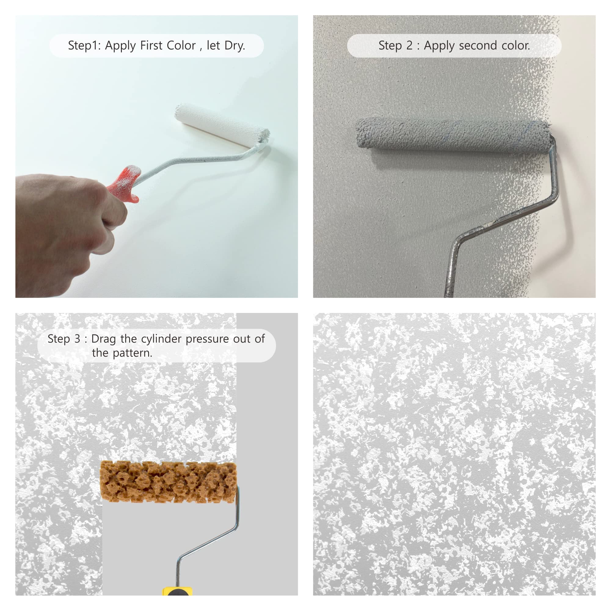 Hanroy easy-to-use roller for quick wall texture paint application.