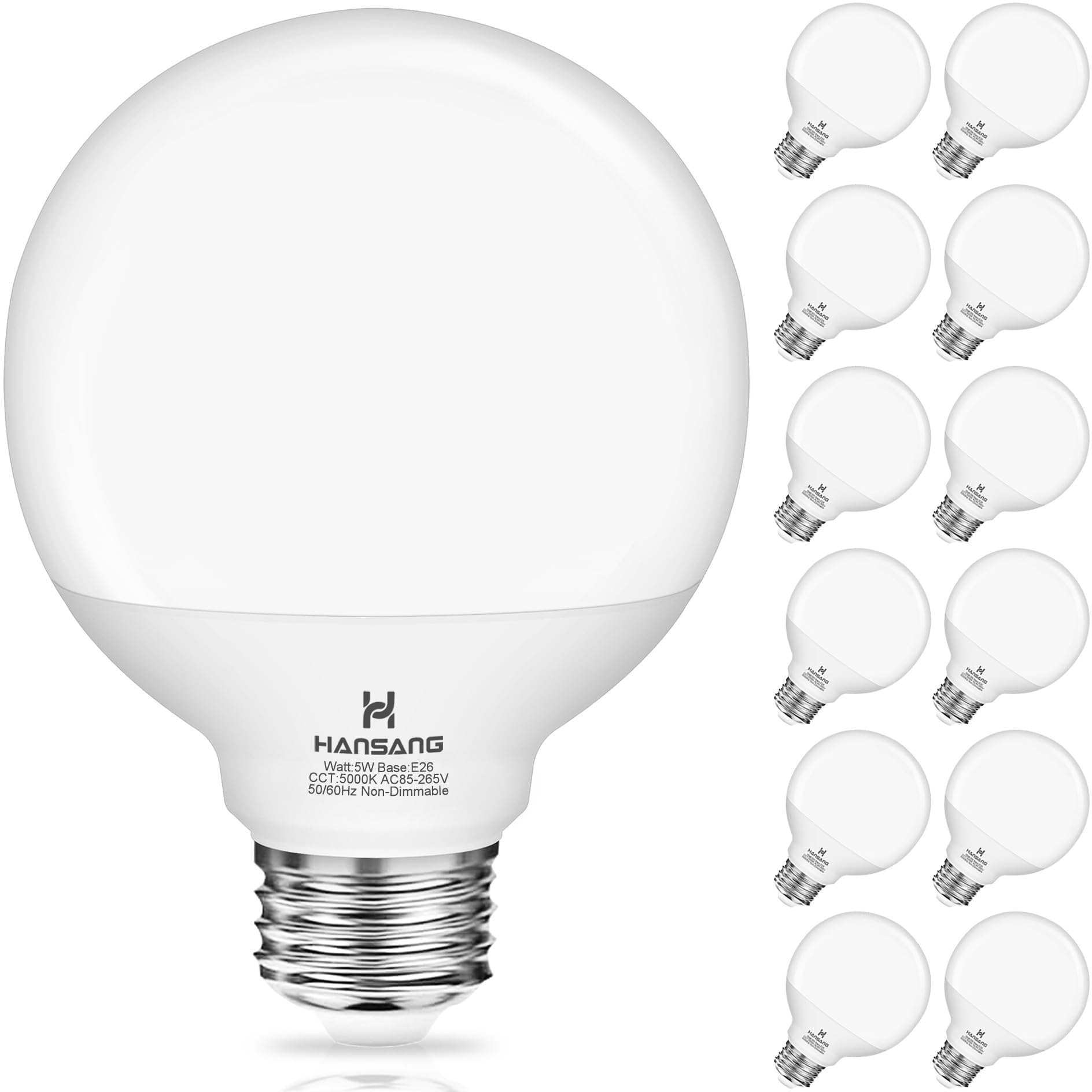 Hansang 12-pack bathroom light bulbs - bathroom lighting kit for clear vanity makeup.
