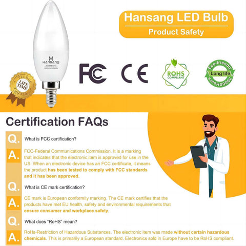 Hansang E12 candelabra bulbs in chandelier installation demonstrating elegant lighting