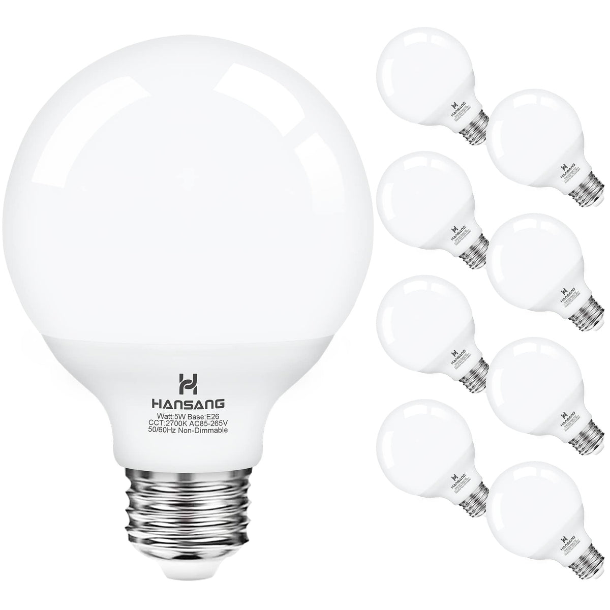 Hansang G25 vanity bulb 2700K globe for warm bathroom lighting and makeup glow