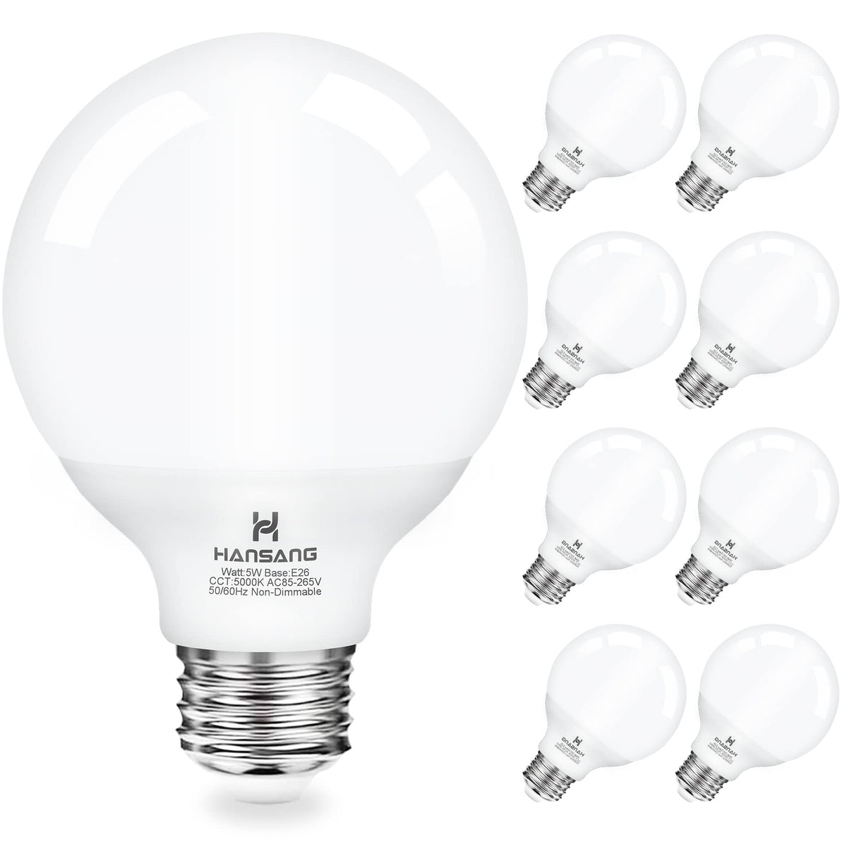 Hansang vanity lightbulb 5000K daylight close-up for bright makeup lighting.