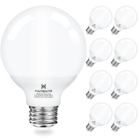 Hansang vanity lightbulb 5000K daylight close-up for bright makeup lighting.