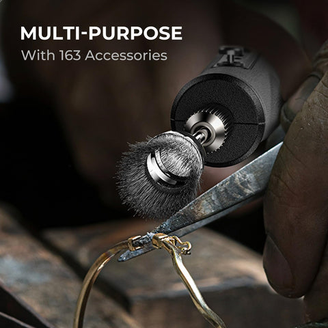 Hansmaker 163-piece kit offers a wide range of accessories for multiple projects.