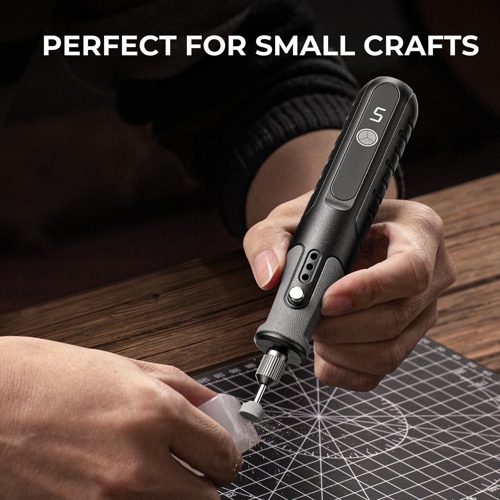 Hansmaker 5-speed control dial enabling versatile tasks from engraving to polishing.