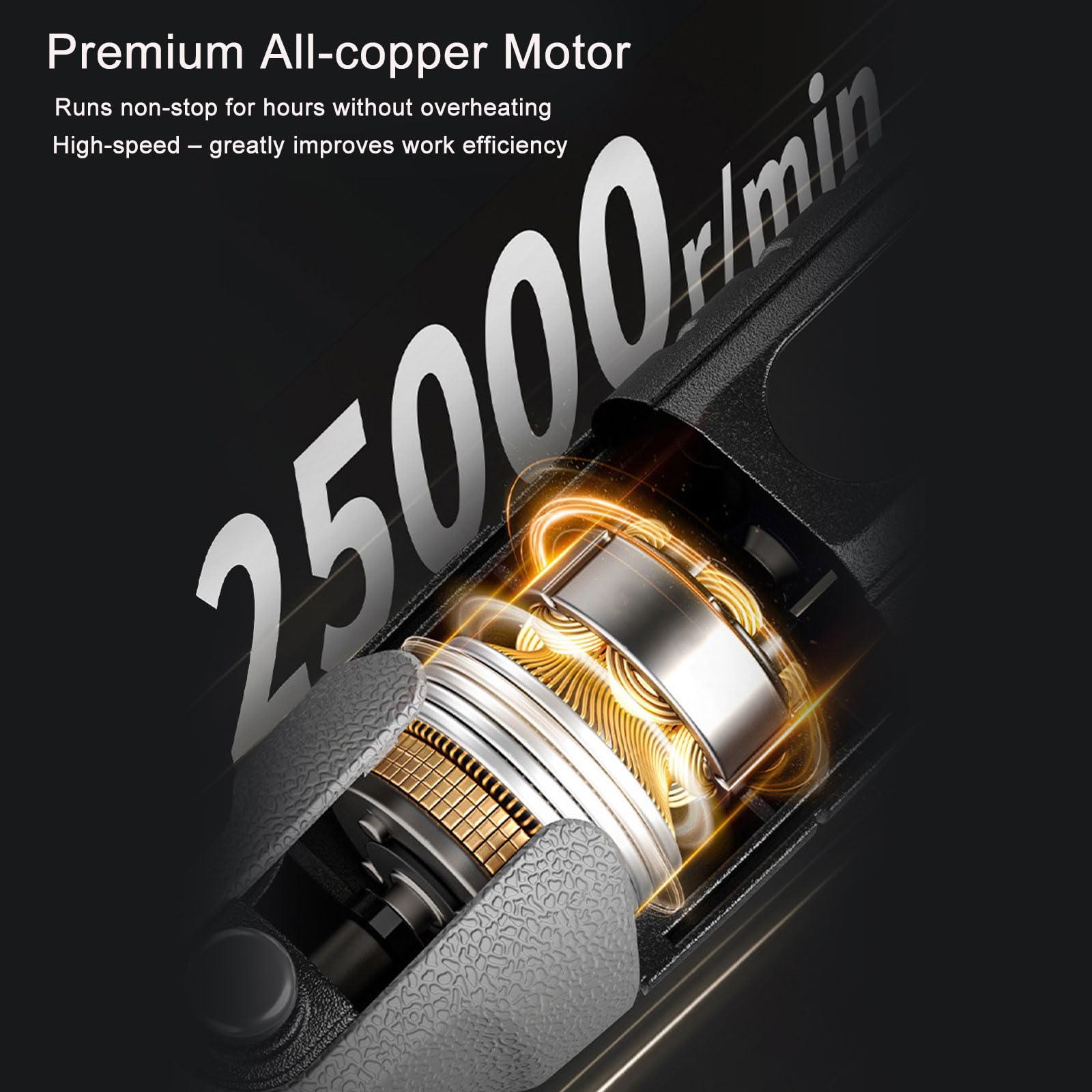 Hansmaker engraving detail showing precise design work with the 5-speed control.