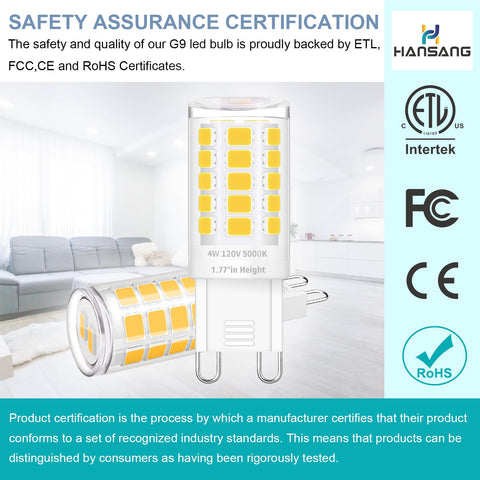 Hansnag G9 LED bulb 4W equals 40W, energy-efficient, low heat for daily use.