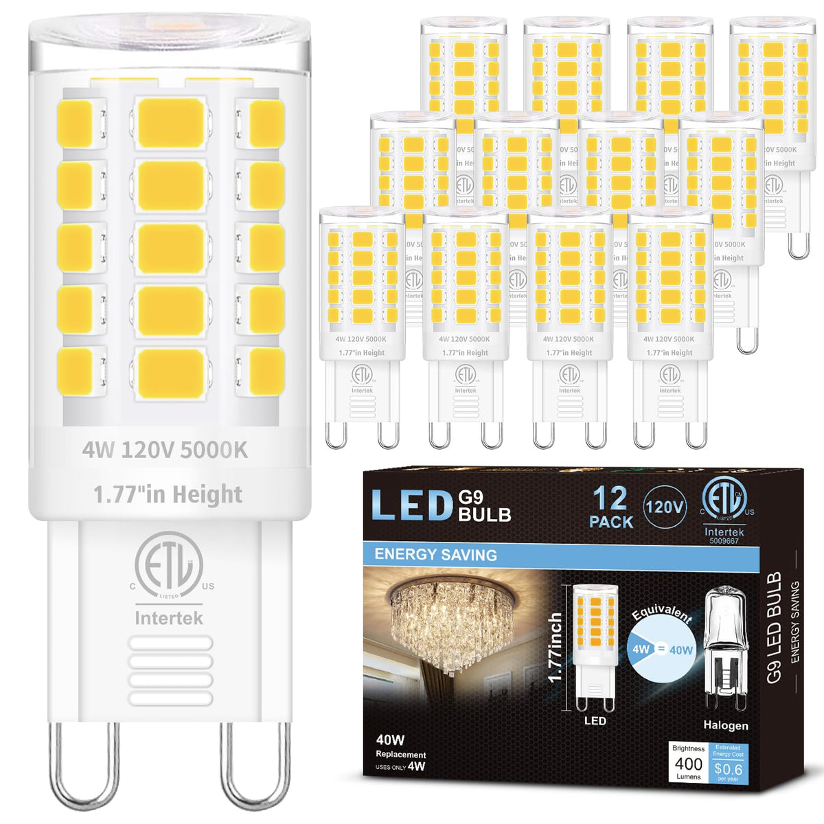 Hansnag G9 LED bulb daylight 5000K brightens chandeliers for clear task lighting.