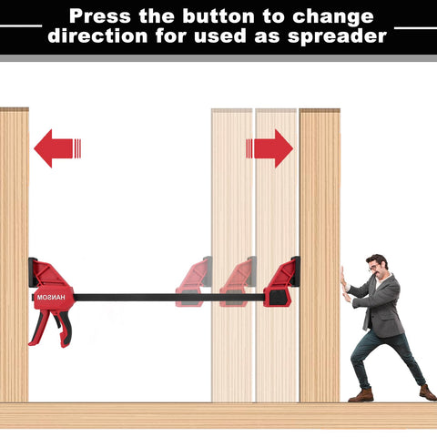 Ergonomic handle on HANSOM clamps reduces hand fatigue during long tasks.