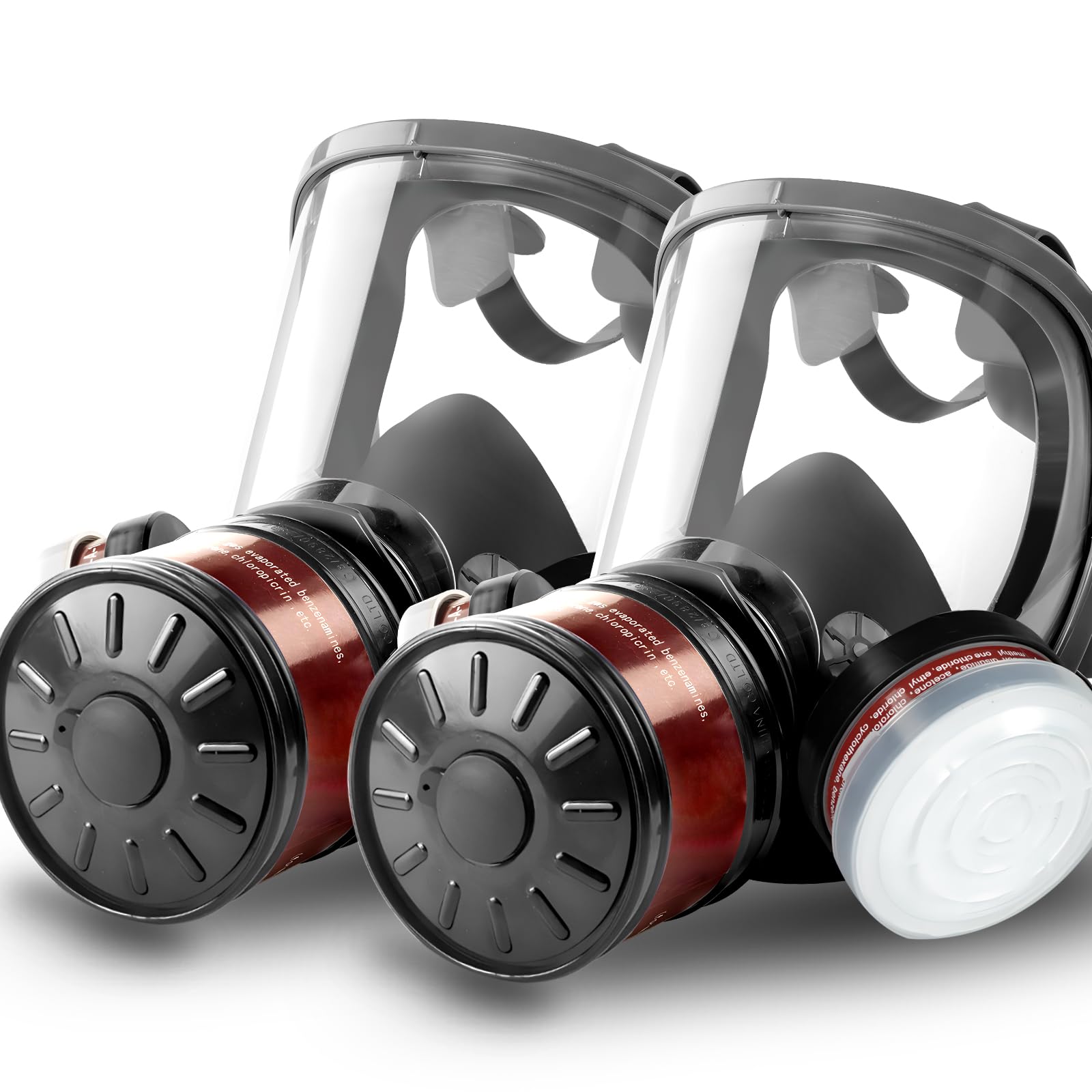 HANUU gas mask full-face respirator front view for protection on site
