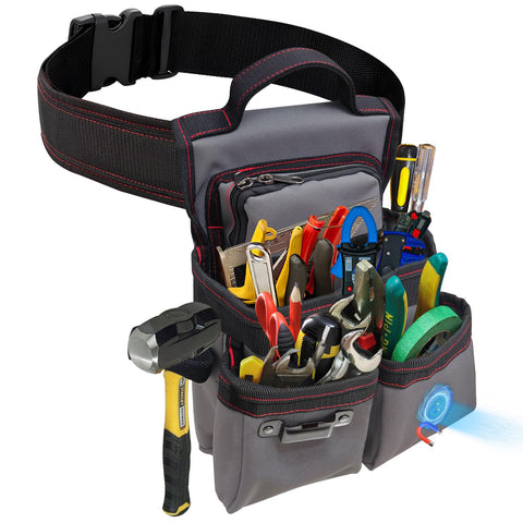 Hanvate Electrician Tool Pouch front view highlights rugged durability for daily use.
