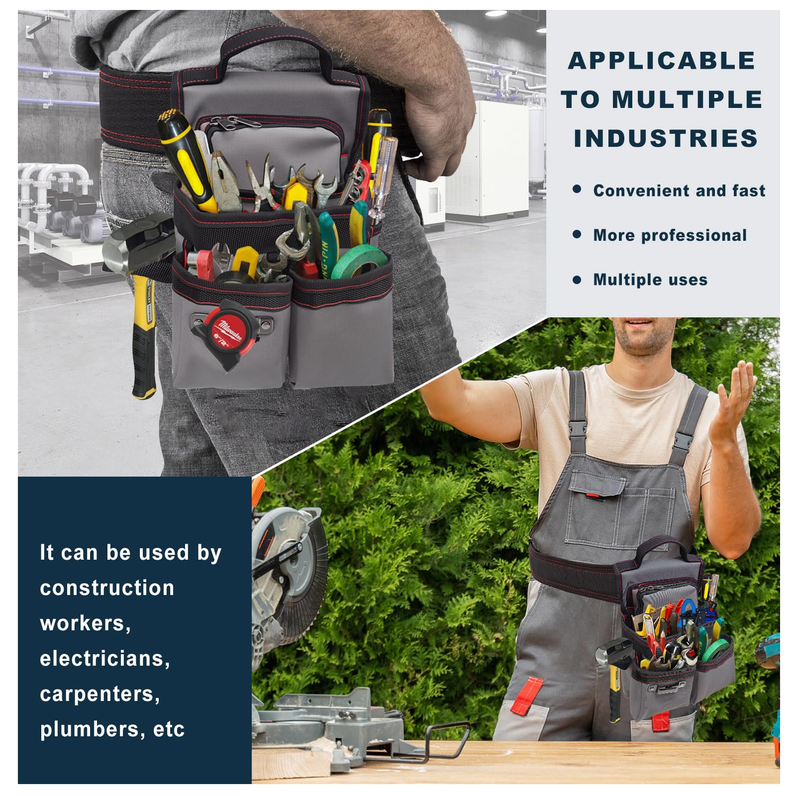 Hanvate magnetic tool pouch supports electricians and carpenters for efficient task flow.