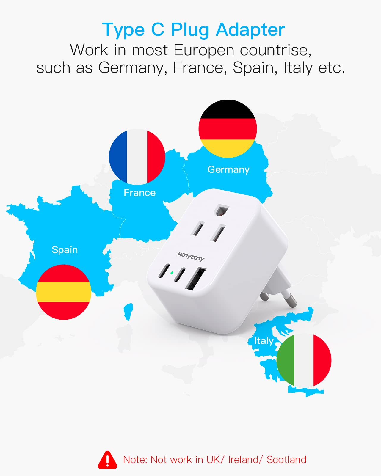 HANYCONY indicator-light shows power status at a glance.
