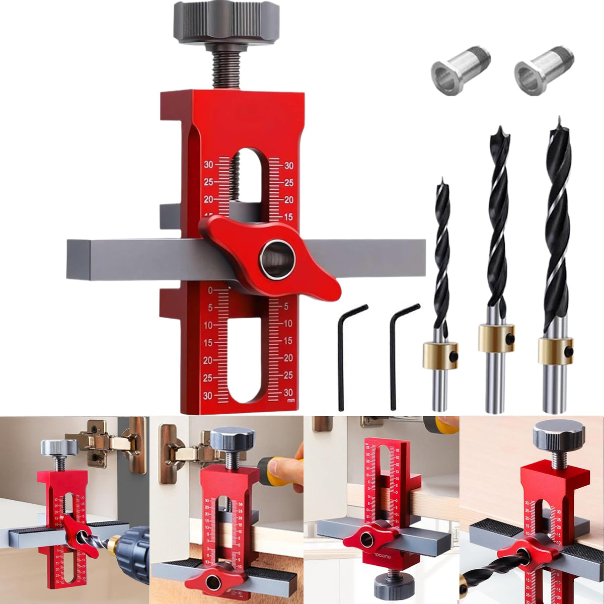 Hanzapor cabinet door installation jig front view enables precise alignment for fast mounting.