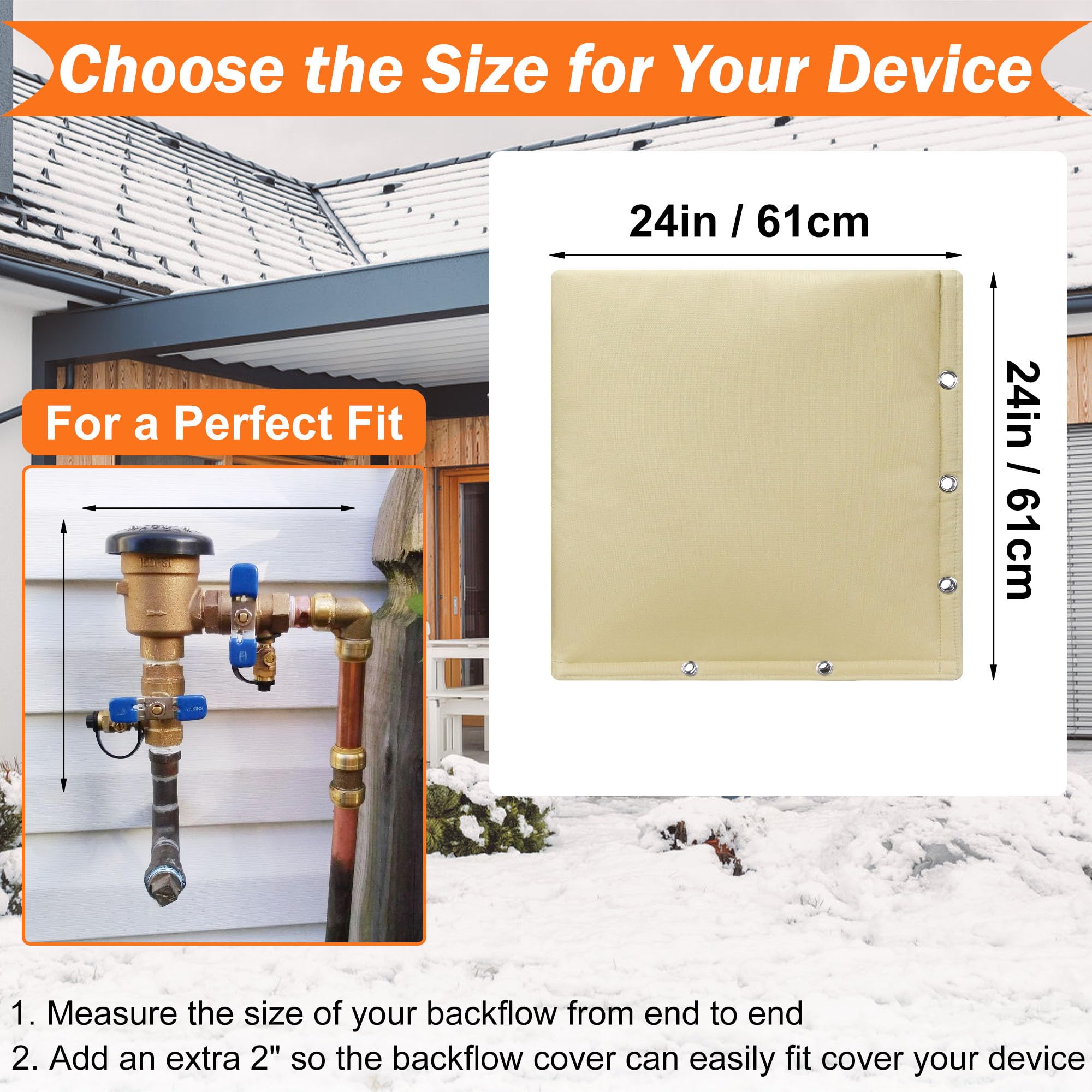 Haoall 2-way opening backflow cover with velcro enables quick installation and secure fit