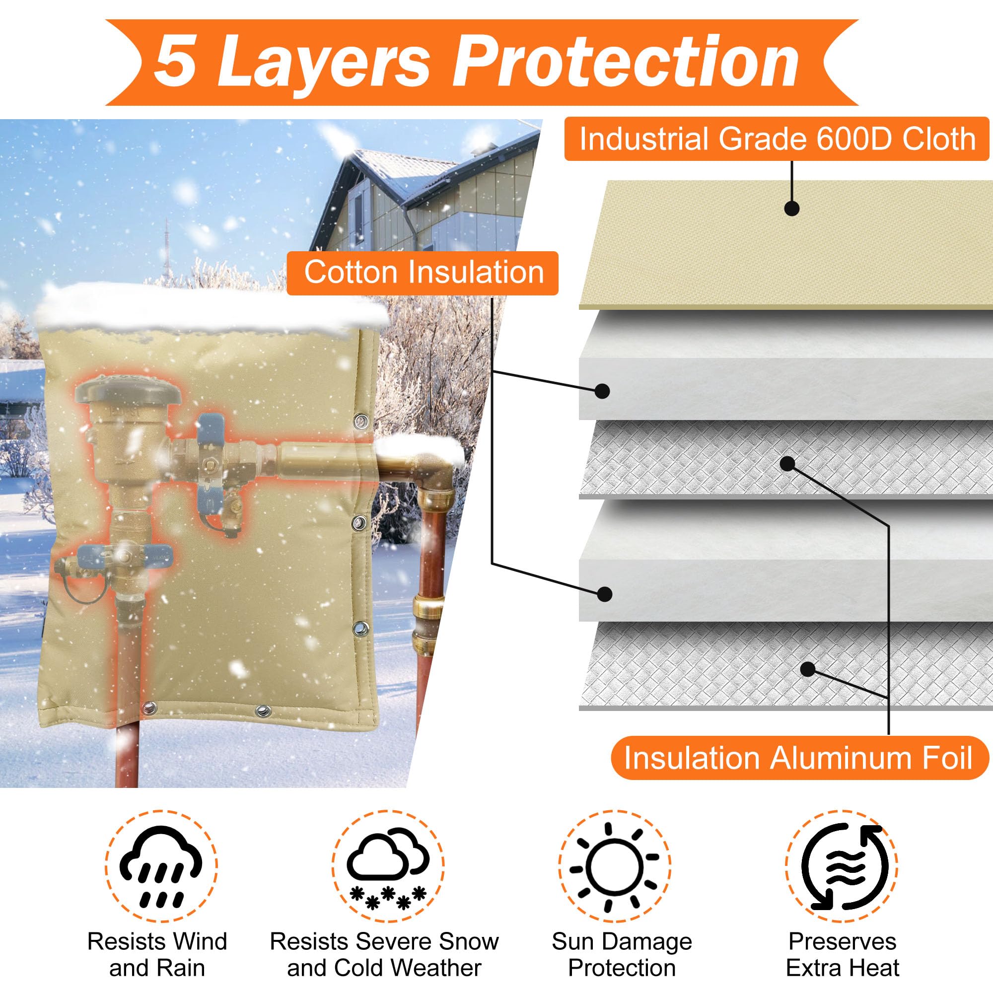 Haoall 5-layer insulation design keeps pipes warm during cold snaps