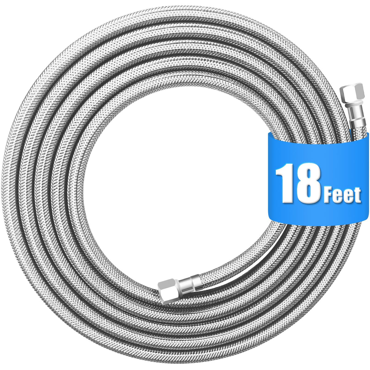 HAOCHEN refrigerator water line 18ft stainless steel braided for durable ice maker connections.