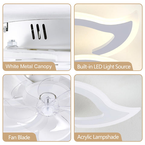 haodengshi 35-inch white flower ceiling fan semi-flush mount installation guide