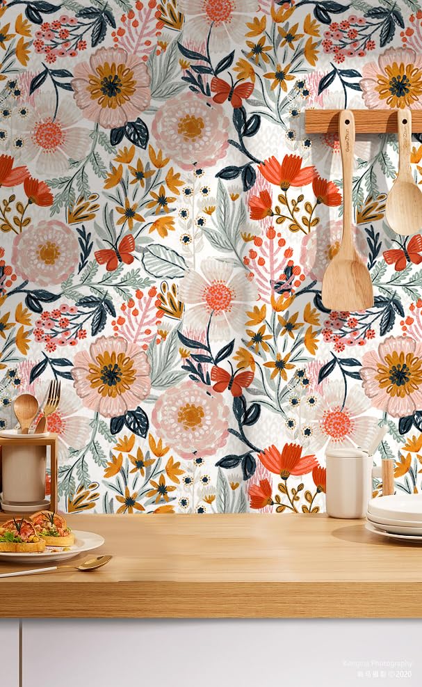 HAOKHOME backsplash-friendly wallpaper suitable for kitchens and baths