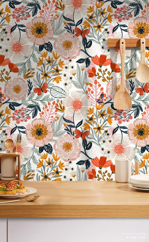 HAOKHOME backsplash-friendly wallpaper suitable for kitchens and baths
