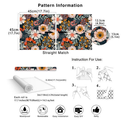 HAOKHOME living room decor idea using self-adhesive wallpaper.