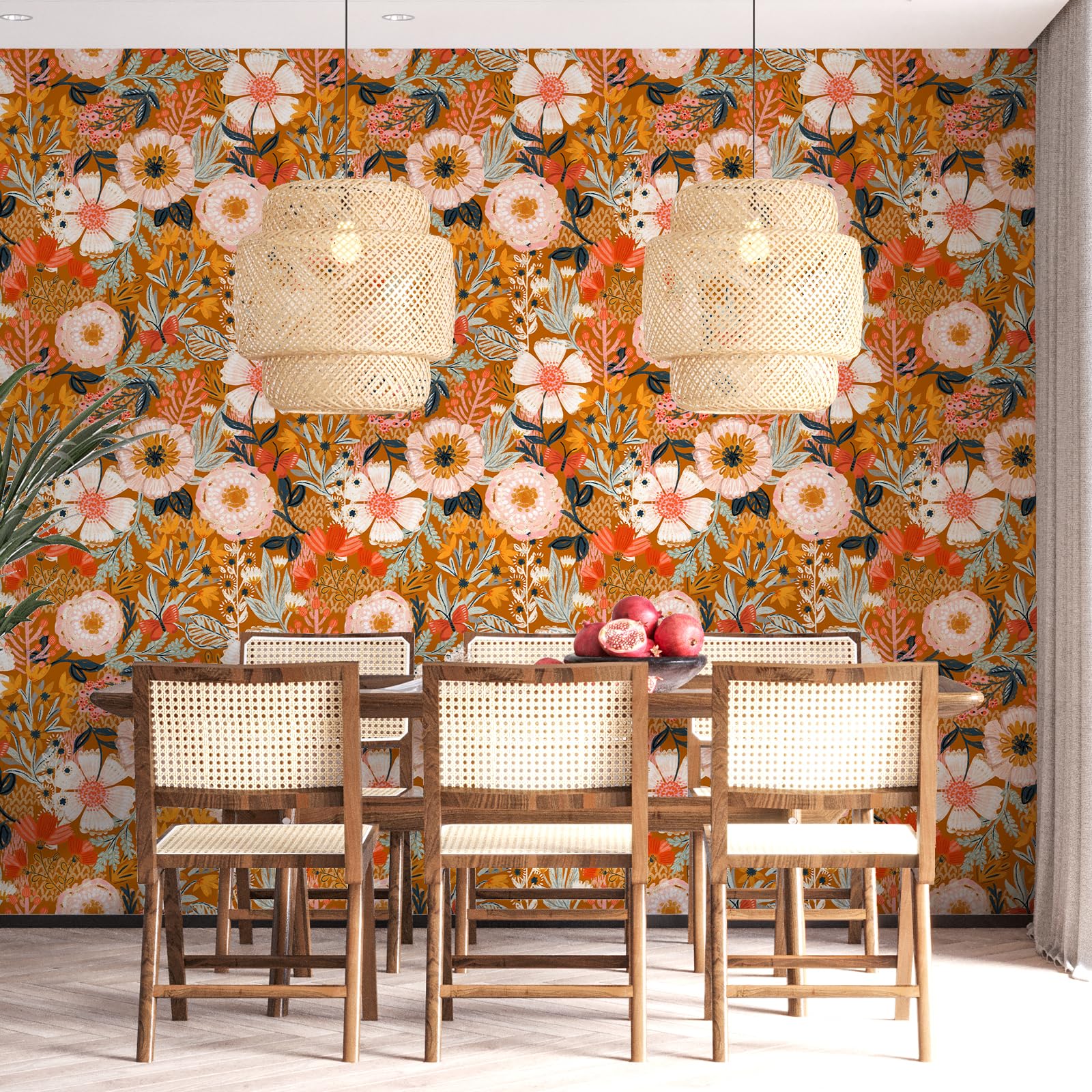 HAOKHOME peel-and-stick vinyl wallpaper offers easy application and quick removal.
