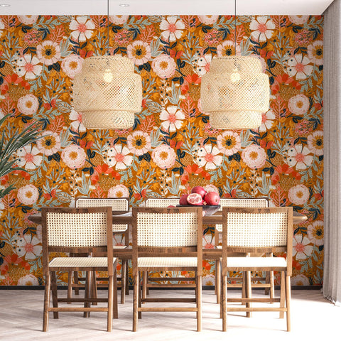 HAOKHOME peel-and-stick vinyl wallpaper offers easy application and quick removal.