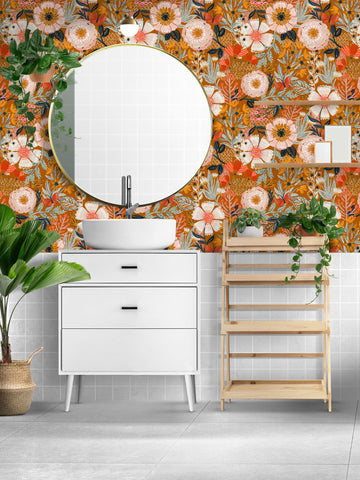 HAOKHOME wallpaper roll shown for kitchen backsplash color boost.