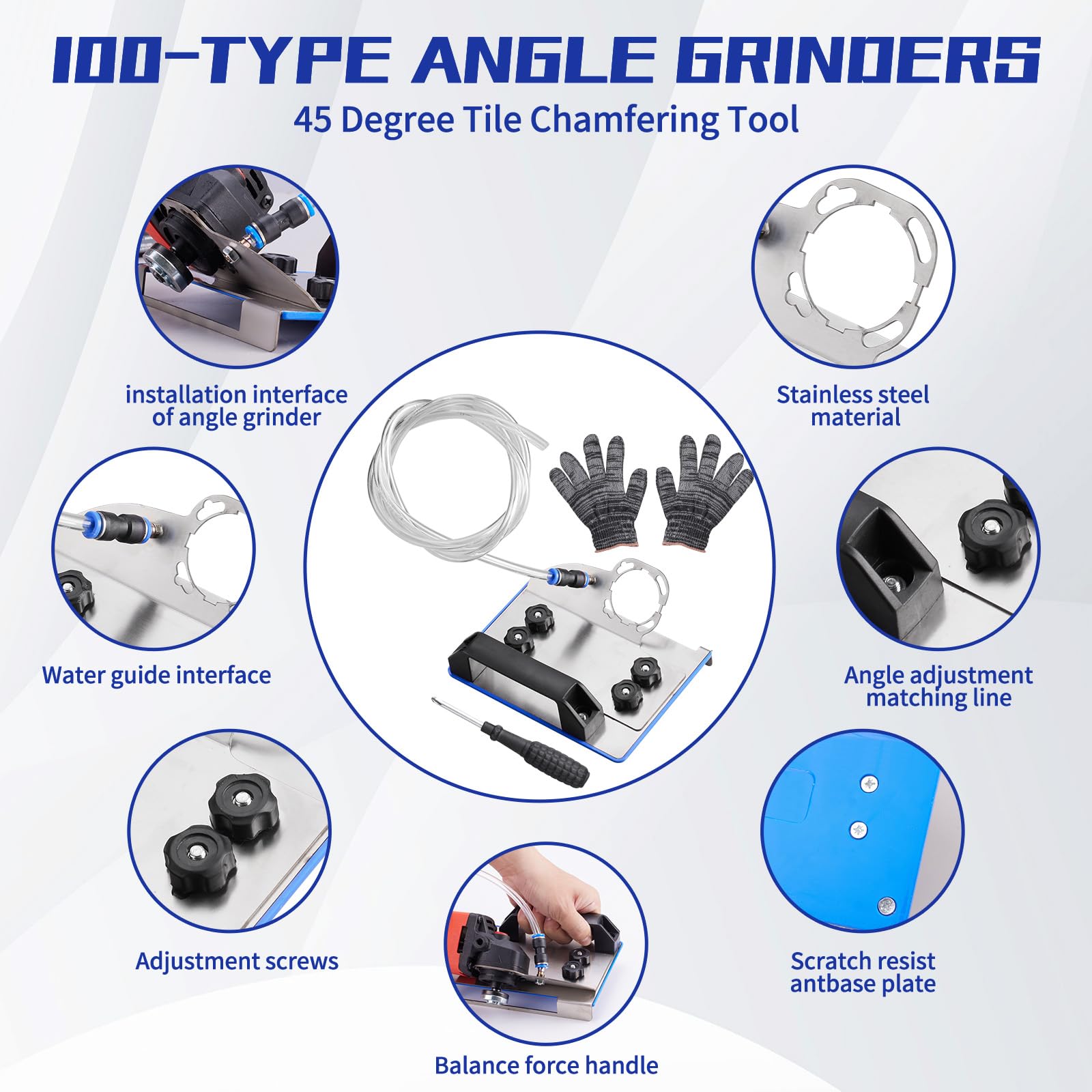 HAORESULT ceramic tile chamfer wheels included for versatile tile prep.