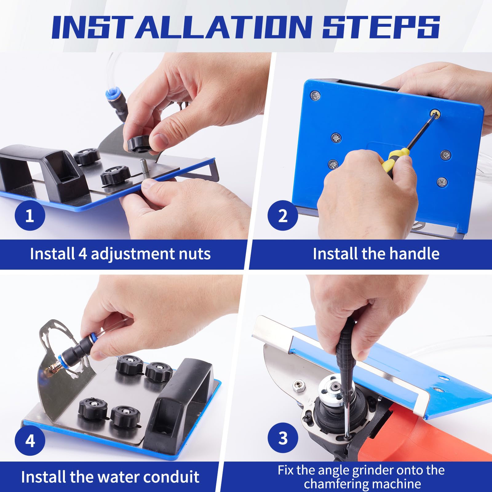 HAORESULT water hose for chamfering tool enables cooling during tile work.