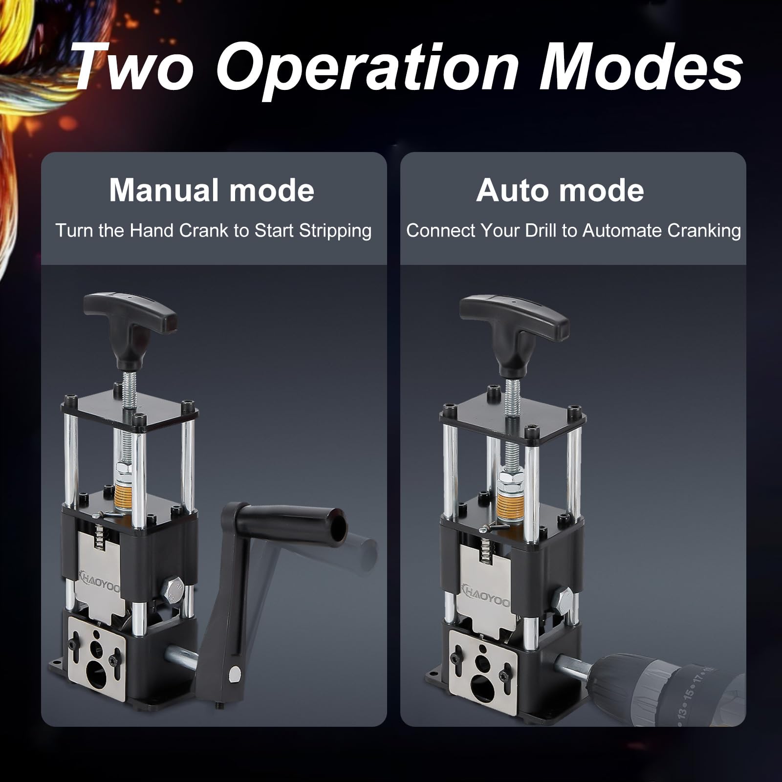 HAOYOO wire stripper machine adjustment dial enables precise blade height