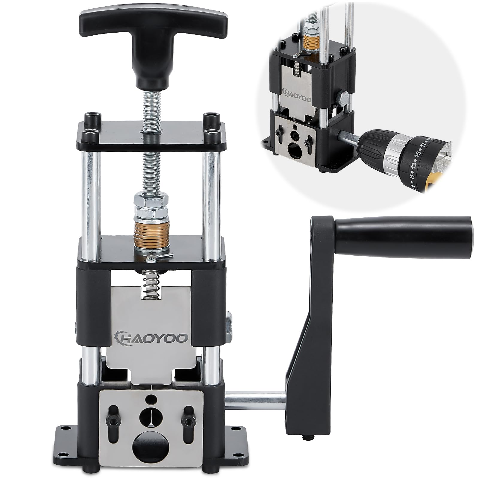 HAOYOO wire stripper machine front view for quick setup and use