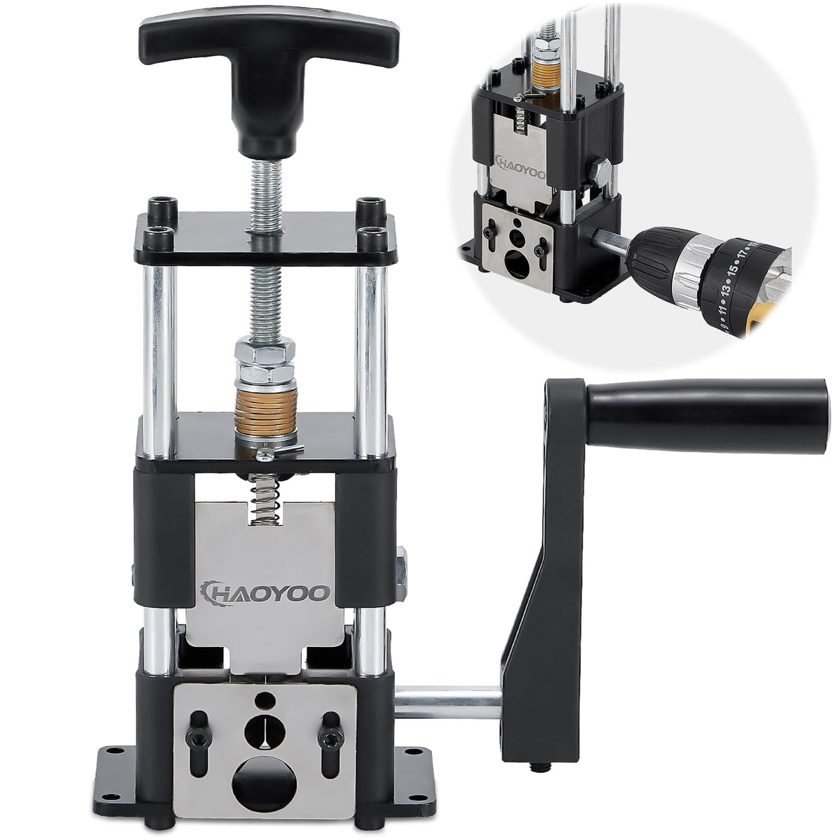 HAOYOO wire stripper machine front view for quick setup and use