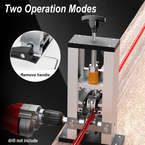 HAOYOO wire stripper in manual crank mode for precise control