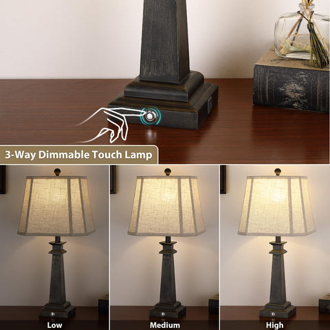 Hapcrea table lamp closeup showing brushed metal details for vintage charm.