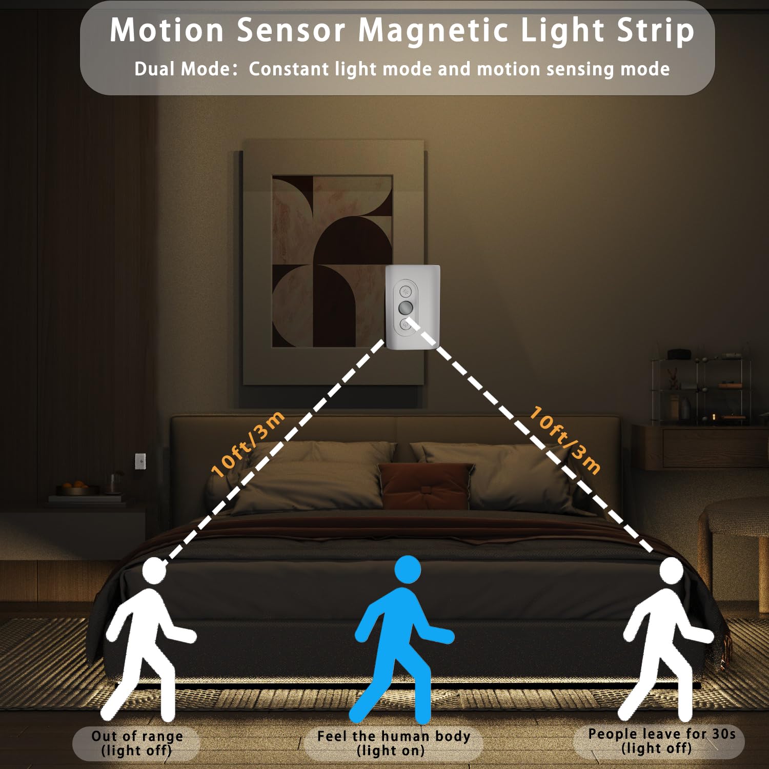 Hapfish 3-color temperature strip offers warm to cool lighting for steps and shelves