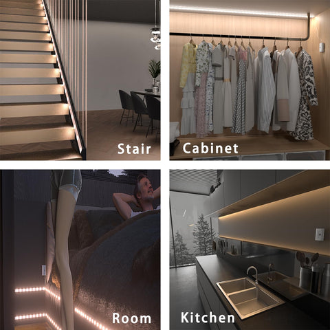 Hapfish 6.6ft LED strip ideal for kitchen, stairs, and closets