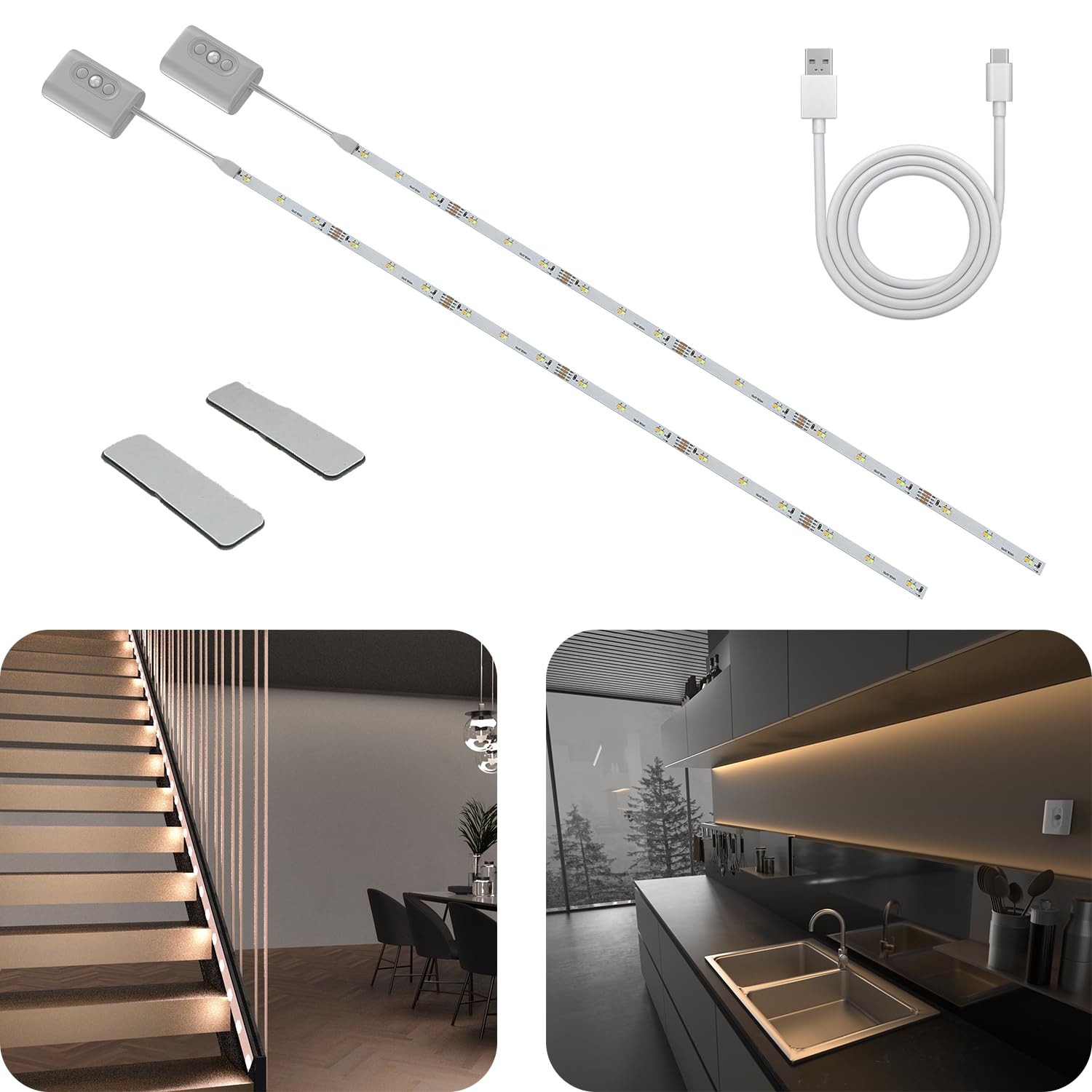 Hapfish motion-sensor LED light strip for indoor cabinets improves quick visibility