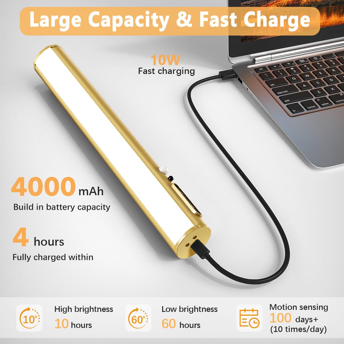 Hapfish rechargeable LED wall light with 4000mAh battery for posters