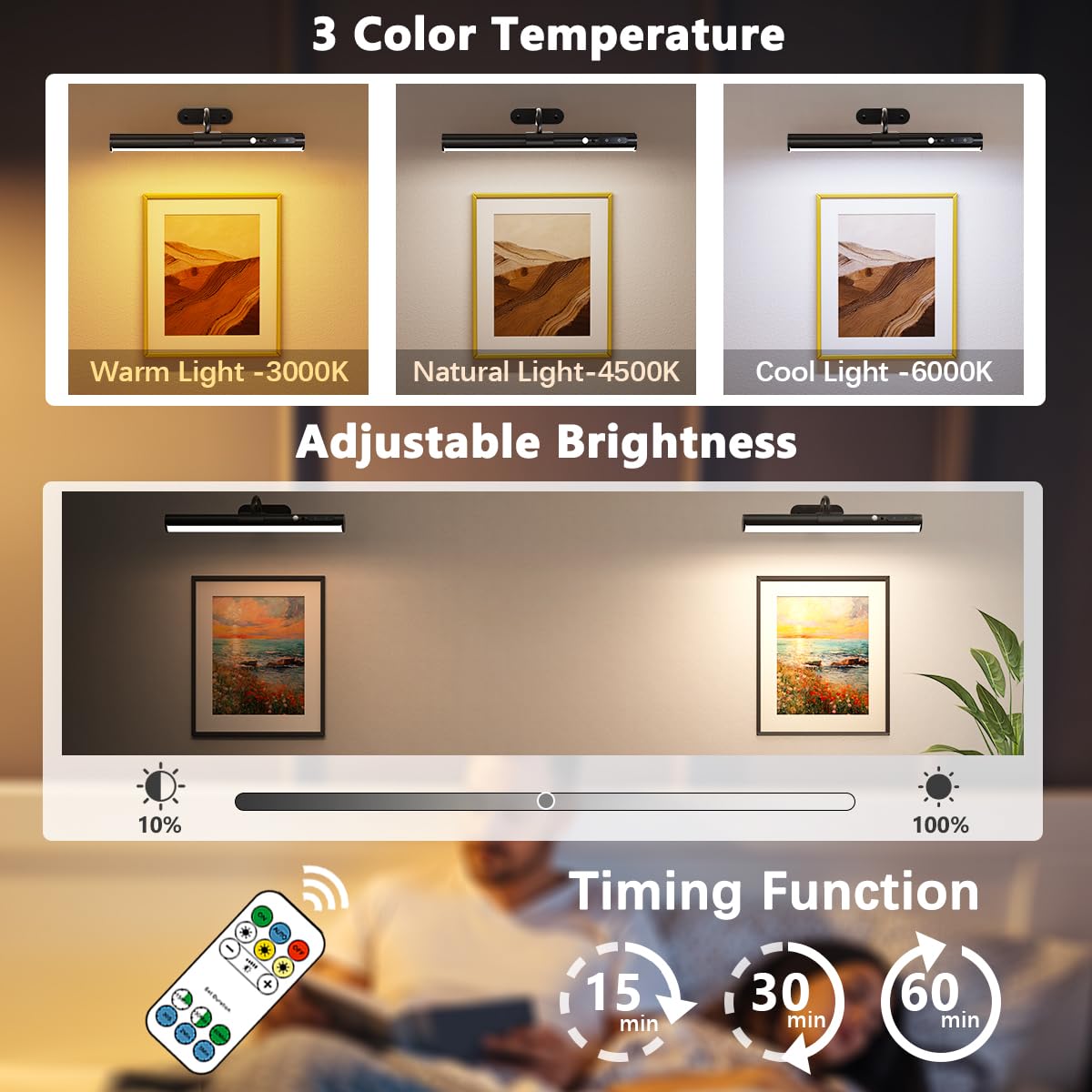 Hapfish rechargeable picture light with remote for easy control.