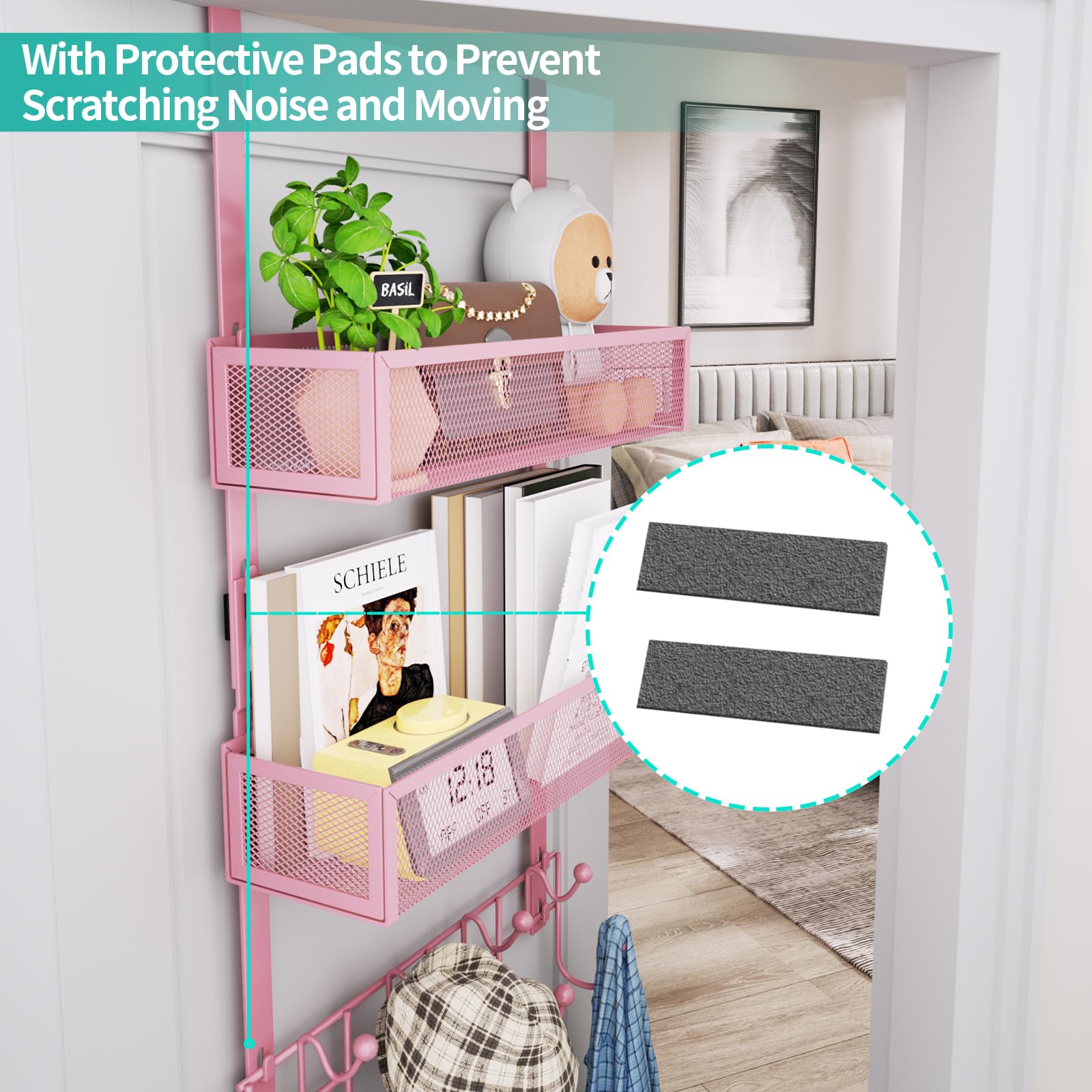 HapiRm rustproof stainless steel door organizer close-up