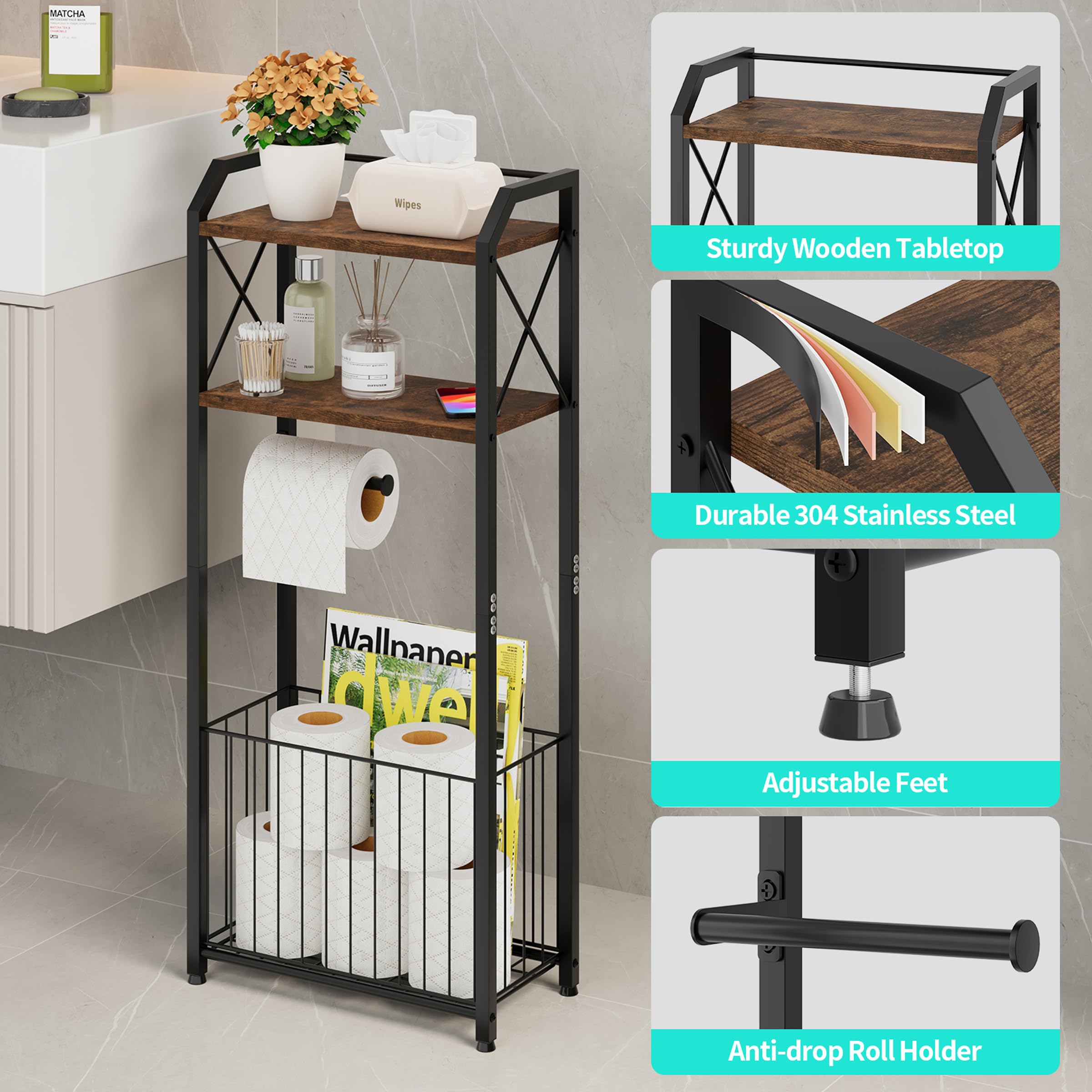 HapiRm separate roll holder keeps paper accessible yet neatly segregated